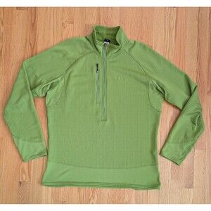 Patagonia R1 Flash Pullover Men's Large Lime Green Grid Fleece 1/2 Zip Vintage
